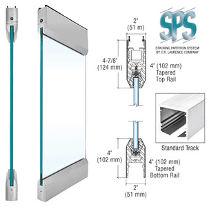 CRL Brushed Stainless Type 1 Standard SPS with 4" Tapered Rails Top and Bottom