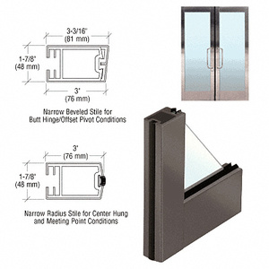 CRL 3" Dark Bronze Narrow Stile Clad Full Framed Door