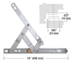 CRL 16" 4-Bar Heavy-Duty Stainless Steel Friction Hinge