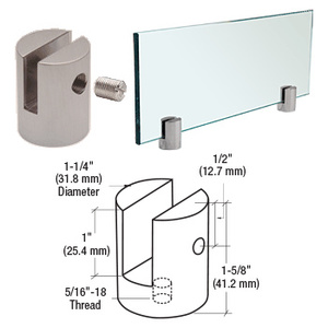 CRL Brushed Stainless Slot Mount Standoff for 1/2" Panels