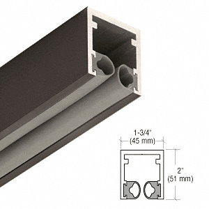 CRL-Blumcraft® Black Bronze Anodized 1-3/4" Head Channel for 1/2" (12 mm) Glass - 240"