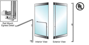 CRL-Blumcraft® Polished Stainless Right Hand Reverse Rail Mount Keyed Access "F" Exterior Bottom Securing Electronic Egress Control Handle