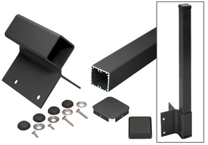 CRL Matte Black 48" 100 Series 90º Fascia Mount Post Kit