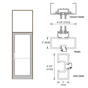 CRL-U.S. Aluminum Dark Bronze/Black Anodized Class 1 40" x 126" Series DF800 Tubular Offset Hung Transom Frame Blank (1FT)