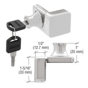 CRL Chrome UV Glass Door Lock for Overlay Doors - Keyed Alike