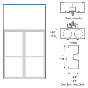 CRL-U.S. Aluminum Bronze Anodized 1-3/4" x 4" 400 Series Transom Double Door Frame