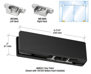 CRL Matte Black LH European Bottom Door Patch Fitting