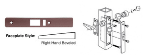 CRL Dark Bronze Right Hand Beveled Faceplate for DL2140 Deadlatch Locks