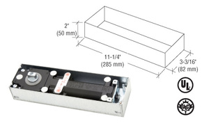 Dormakaba® Model BTS75V Adjustable Spring Power Size 1 to 4, 90º Hold Open Floor Mounted Door Closer Body in Cement Case