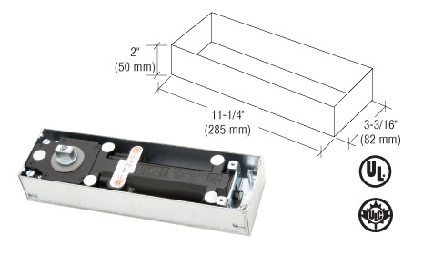 Dormakaba® Model BTS75V Adjustable Spring Power Size 1 to 4, 90º Hold Open Floor Mounted Door Closer Body in Cement Case