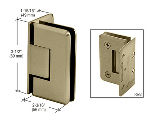 CRL Brushed Bronze Pinnacle 044 Series Wall Mount Offset Back Plate Hinge