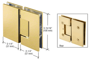 CRL Polished Brass Vienna 580 Series Glass-to-Glass Hinge with Internal 5 Degree Pin