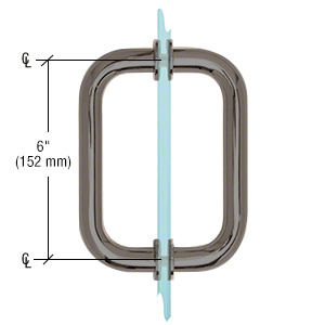 CRL Gun Metal 6" Tubular Back-to-Back 3/4" Diameter Shower Door Pull Handles