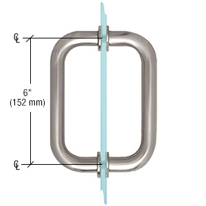CRL Brushed Stainless 6" BM Series Tubular Back-to-Back Pull Handle