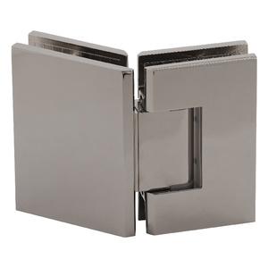 Polished Nickel Designer 135 Degree Glass To Glass Hinge