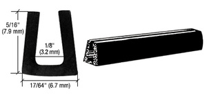 CRL Glass and Acrylic Setting Rubber Channel for 1/8" Material - 17/64" Base Width