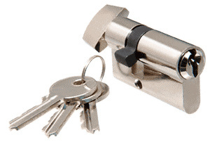 CRL Polished Stainless Keyed Cylinder Lock with Thumbturn