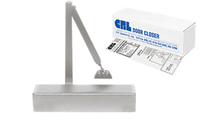CRL Aluminum Delayed Action Adjustable Spring Power Size 1/2 to 4 Surface Mount Door Closer