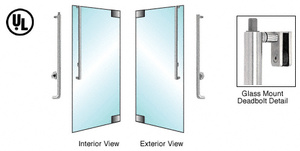 CRL-Blumcraft® Brushed Stainless Left Hand Glass Mount Cylinder/Thumbturn "J" Exterior Top Securing Deadbolt Handle