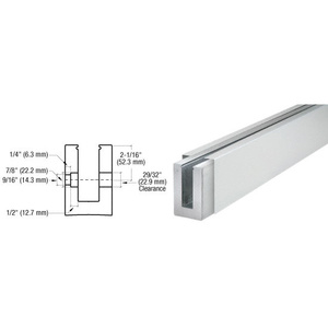 CRL B7S Series Satin Anodized Custom Length Square Base Shoe Fascia Mount Drilled for 3/4" Glass