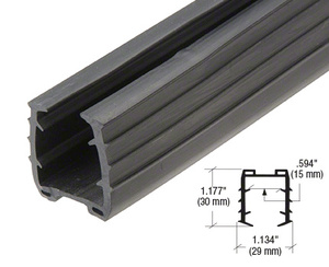 CRL Roll Form Cap Rail Black Rubber Insert for 5/8" (15 mm) Monolithic Glass and 11/16" (17.52 mm) Laminated  Glass