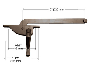 CRL Bronze 9" Left Hand Teardrop Series Casement Window Operator