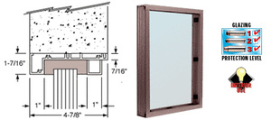 CRL Duranodic Bronze Aluminum Standard Inset Frame Interior Glazed Vision Window