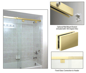 CRL Polished Brass 180º with Square Style Clamp - 65"
