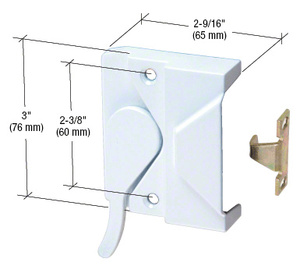 CRL Right Hand White Casement Window Lock 2-3/8" Screw Holes