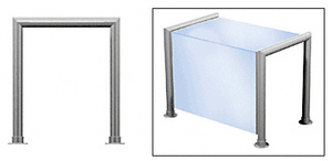 CRL Brushed Stainless Elegant 145 Series 1-1/2" Tubing Glass On Top and Front Only Sneeze Guard