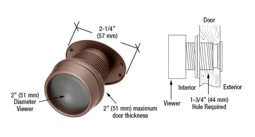 CRL Bronze "Giant Screen" Door Viewer