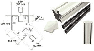 CRL Oyster White 60" Long 2" x 2-3/8" Rectangular 135 Degree Post Kit