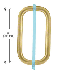 CRL Satin Brass 8" Back-to-Back Solid 3/4" Diameter Pull Handles Without Metal Washers