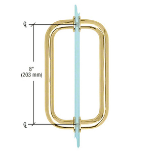 CRL Unlacquered Brass 8" BM Series Tubular Back-to-Back Pull Handle