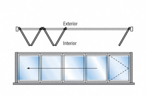 CRL Bronze Anodized S80R Monterey Thermally Broken Bi-Fold & Pivot 4+1 Left Hand Interior Swing with Raised Sill