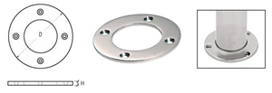 CRL Polished Stainless Round Base Plate for 1-1/2" Round Tubing