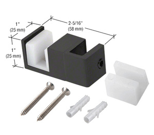 CRL Matte Black Steel Replacement Door Guide for Fixed Panel Attachment