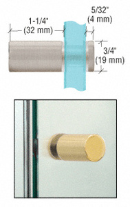 CRL Brushed Nickel Cylinder Style Single-Sided Shower Door Knob