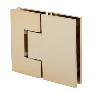 CRL Gold Plated Vienna 380 Series Adjustable 180 Degree Glass-to-Glass Hinge