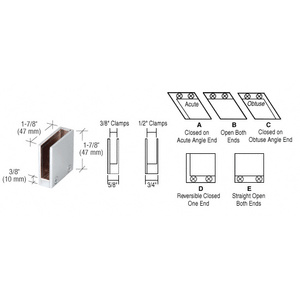 CRL Brushed Nickel 1/2" 90 Degree Straight End Clamp Type "D" Stair and Walkway Railings