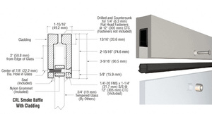 CRL Heavy-Duty Smoke Baffle Base Shoe for 3/4" Glass - 10' Length