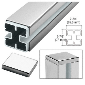 CRL Polished Stainless 180º Center Barrier Post Kit - Custom Height