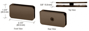 CRL Brushed Bronze 180 Degree Traditional Style Glass Clamp