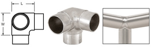 CRL Brushed Stainless 90 Degree Side Outlet Elbow for 1-1/2" Tubing