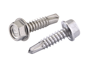 CRL Mill Stainless Steel #14 x 1" Hex Head Tek Screw