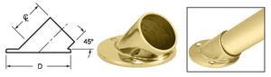CRL Polished Brass 45 Degree Angle Flange for 1-1/2" Tubing