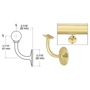 CRL Polished Brass Del Mar Series Wall Mounted Hand Railing Bracket for 2" Tubing