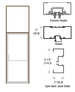 CRL-U.S. Aluminum Dark Bronze/Black Anodized Class 38" x 126" Series IT451 Open Back Offset Pivot Transom Door Frame Complete (1FT)