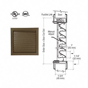 CRL 1900A Series 12" x 12" Door Louver