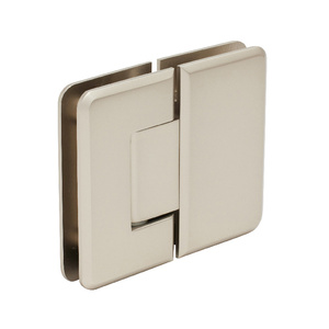 CRL Satin Nickel Pinnacle 180 Series 180 Degree Glass-to-Glass Standard Hinge